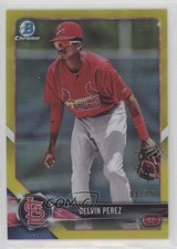 2018 Bowman Chrome Prospects Canary Yellow Refractor 3/75 Delvin Perez 2f4