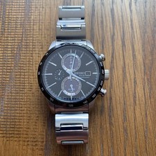 Seiko Solar Chronograph Watch, Analog Timepiece, With Extra Links Included