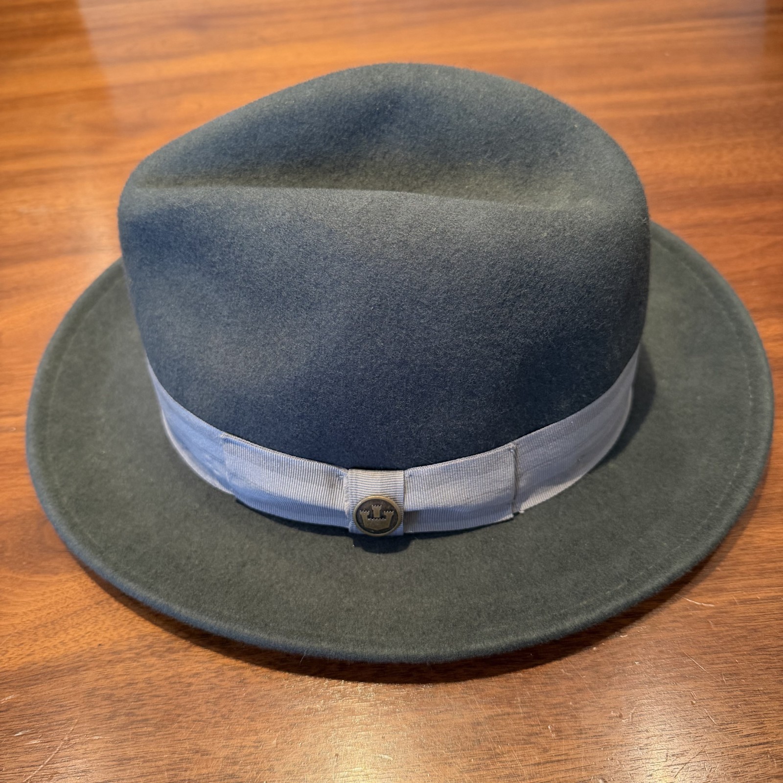 Goorin Bros Fedora Hat Dark Gray Wool Felt USA Large w Hat Box image 4