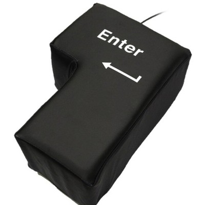 Huge Enter Key Big USB Keyboard Button Pillow Desktop Stress Reliever Cushion