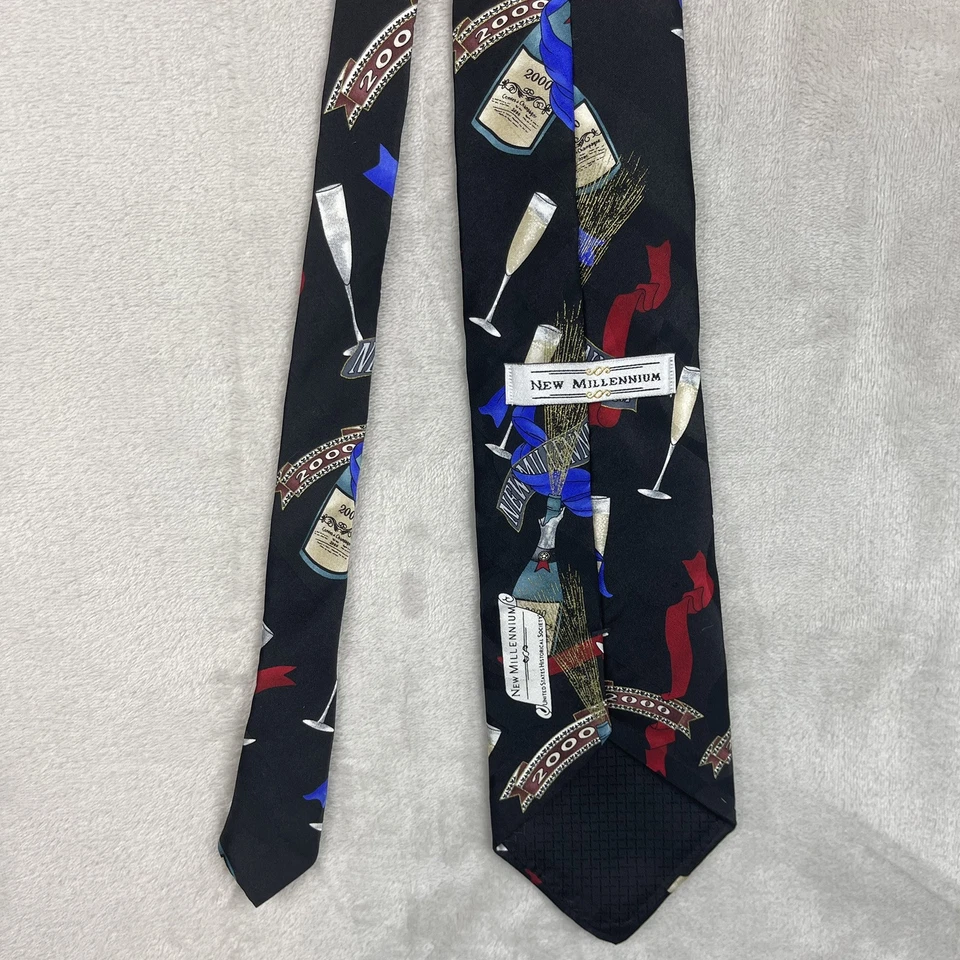 Corbata De Colección Y2K Sociedad Histórica de Estados Unidos Nuevo Milenio 1999 2000 Seda Hecha en Estados Unidos Foto 4 de 4