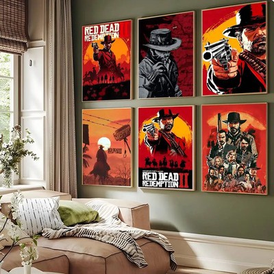 Kunstposter R-Red Dead Redemption 2 Wandbild dekorativ HD wasserfest