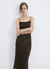 NWT Mango Semi-Transparent Lace Long Dress
