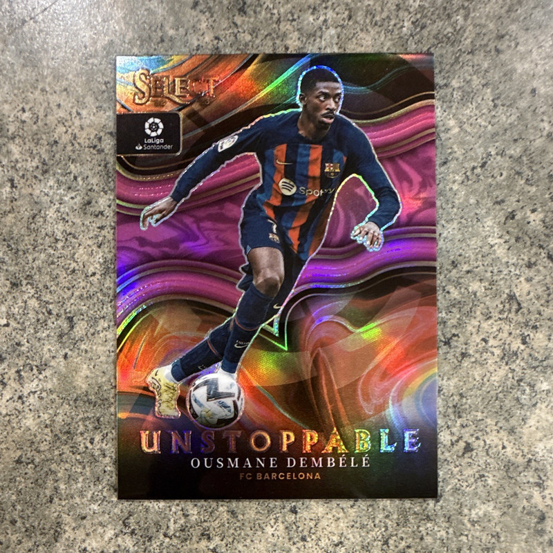 Panini 2022-23 Select La Liga Unstoppable Ousmane Dembele Tie Dye Prizm /25