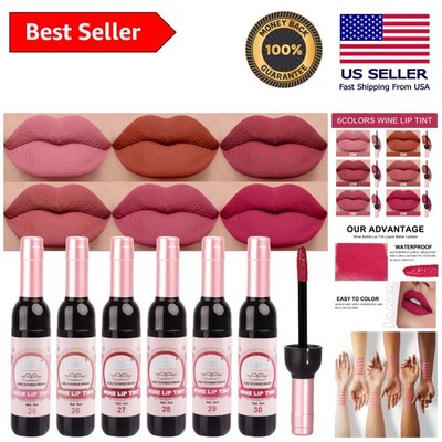 6 Matte Wine Lip Tints - Transfer-Proof Liquid Lipstick for All-Day Elegance