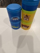 Whiskware Toy Story Kids Snack Cup Set 2pc Plastic Twist Lid Blue/Yellow