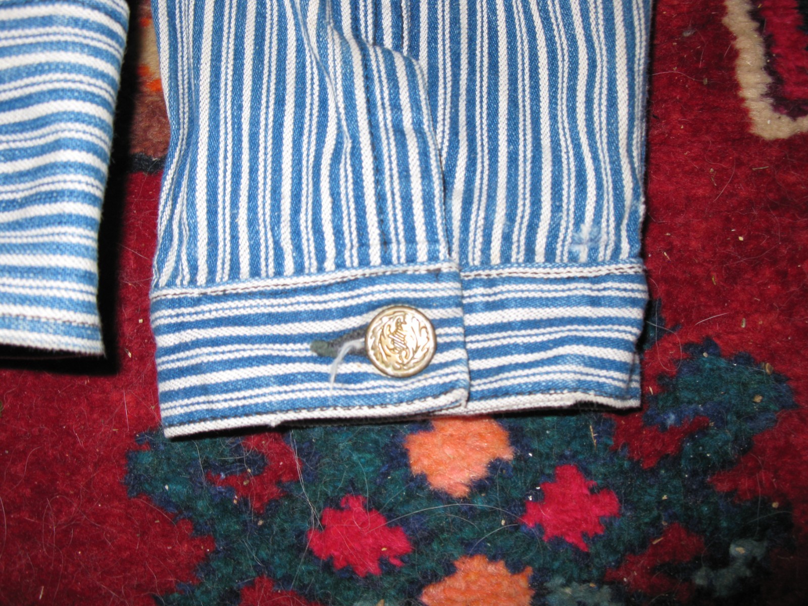 Road House hickory stripe jacket 50s railroad trucker work denim rare ex cond image 6