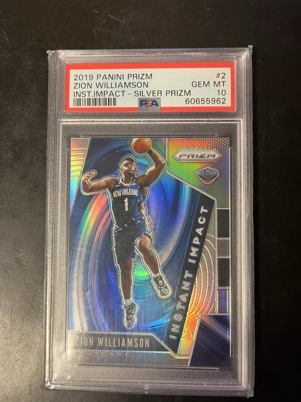 2019 Instant Impact Silver Prizm #2 Zion Williamson PSA 10 Gem Mint Rookie