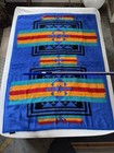 Vintage IBENA Southwestern Blanket Blue Aztec Geometric Acrylic Throw 54x74 — photo 1