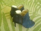 Louise Et Cie Blue Suede & Cow Hair Peep Toe Heels Booties Size 7 M or 37  GUC — photo 4