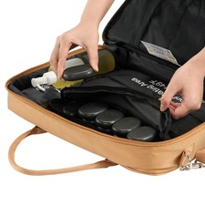 Hot Stone Massage Heater Bag with Adjustable Temperature Control - Brown