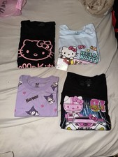BUNDLE Sanrio Hello Kitty Kuromi Women's Graphic Tee Avenue 1975 Bioworld L XL