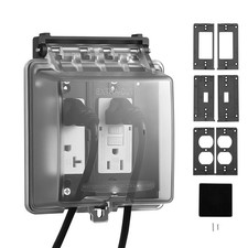 Outdoor Outlet Cover 2-Gang Weatherproof Electrical Outlet Cover Lockable
