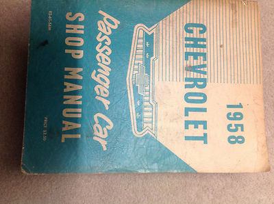 1958 Chevy Chevrolet Beifahrer Auto Service Shop Reparatur Manuell Fabrik OEM 58