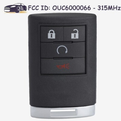 Smart Remote Key Fob 4 Btns OUC6000066 for 2007 - 2014 Cadillac Escalade ESV EXT