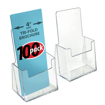 Azar Displays Trifold Brochure Holder. Inside Dimension: 4.125''W