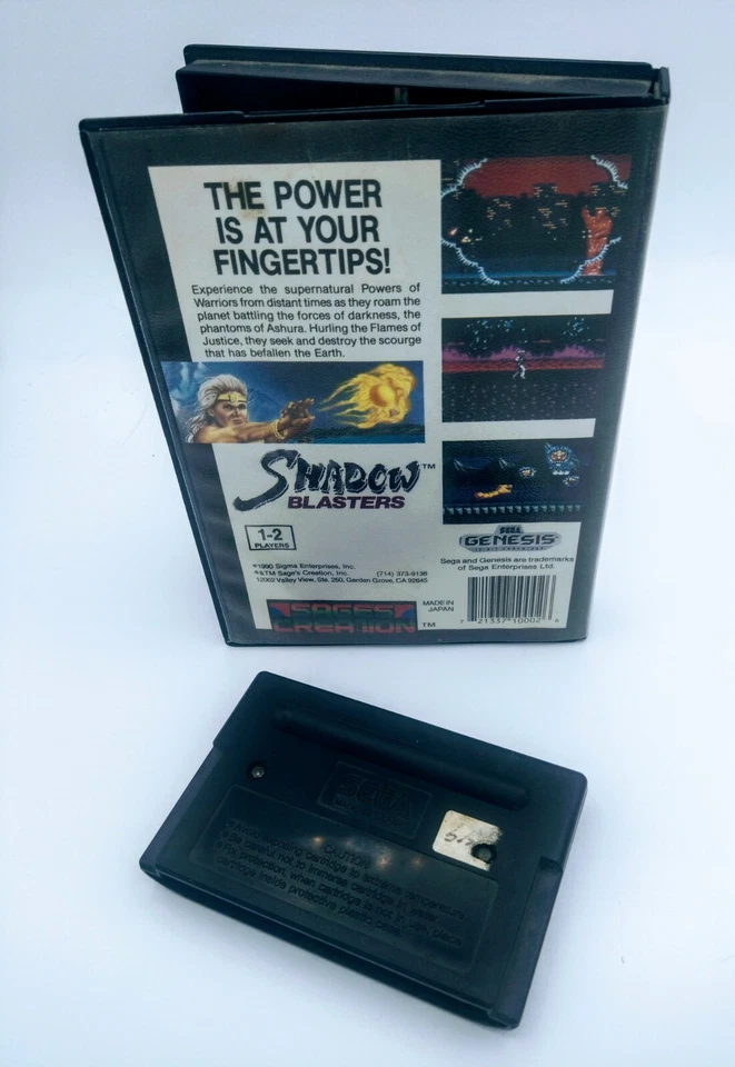 Shadow Blasters (Sega Genesis, 1990) in box *no manual*. Tested & Works! - Image 2 of 2