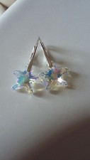Orecchini argento 925 swarovski stella pendenti 