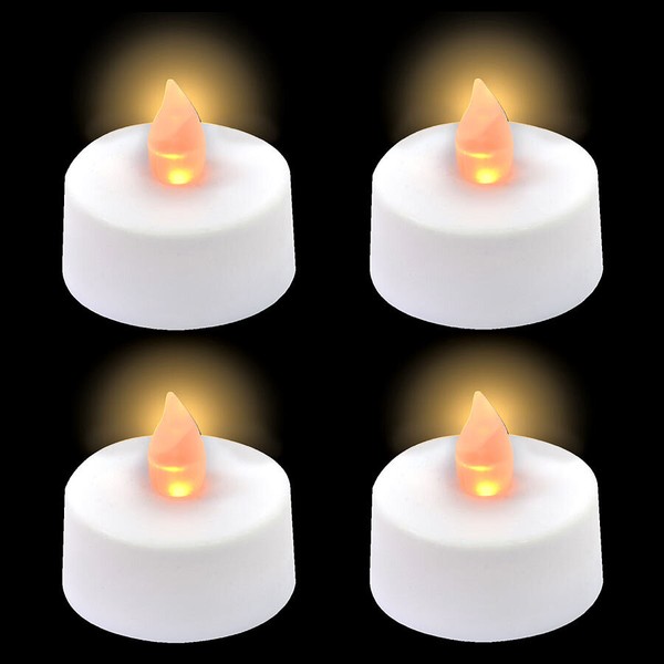 4 X Grundig Flackernd Elektrische Led Teelichter Mit Batterien Kerzen Teelicht-image