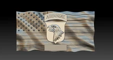 3D STL model for CNC - Airborne v1 with Flag USA