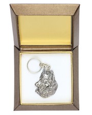 Belgian Shepherd Dog, Belgian Sheepdog - Silver-plated pendant with a dog in a d