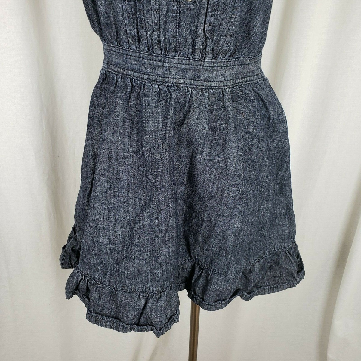 Clock House Denim Blue Jean Rockabilly Swing Fit & Flare Dress Womens sz 40  S M