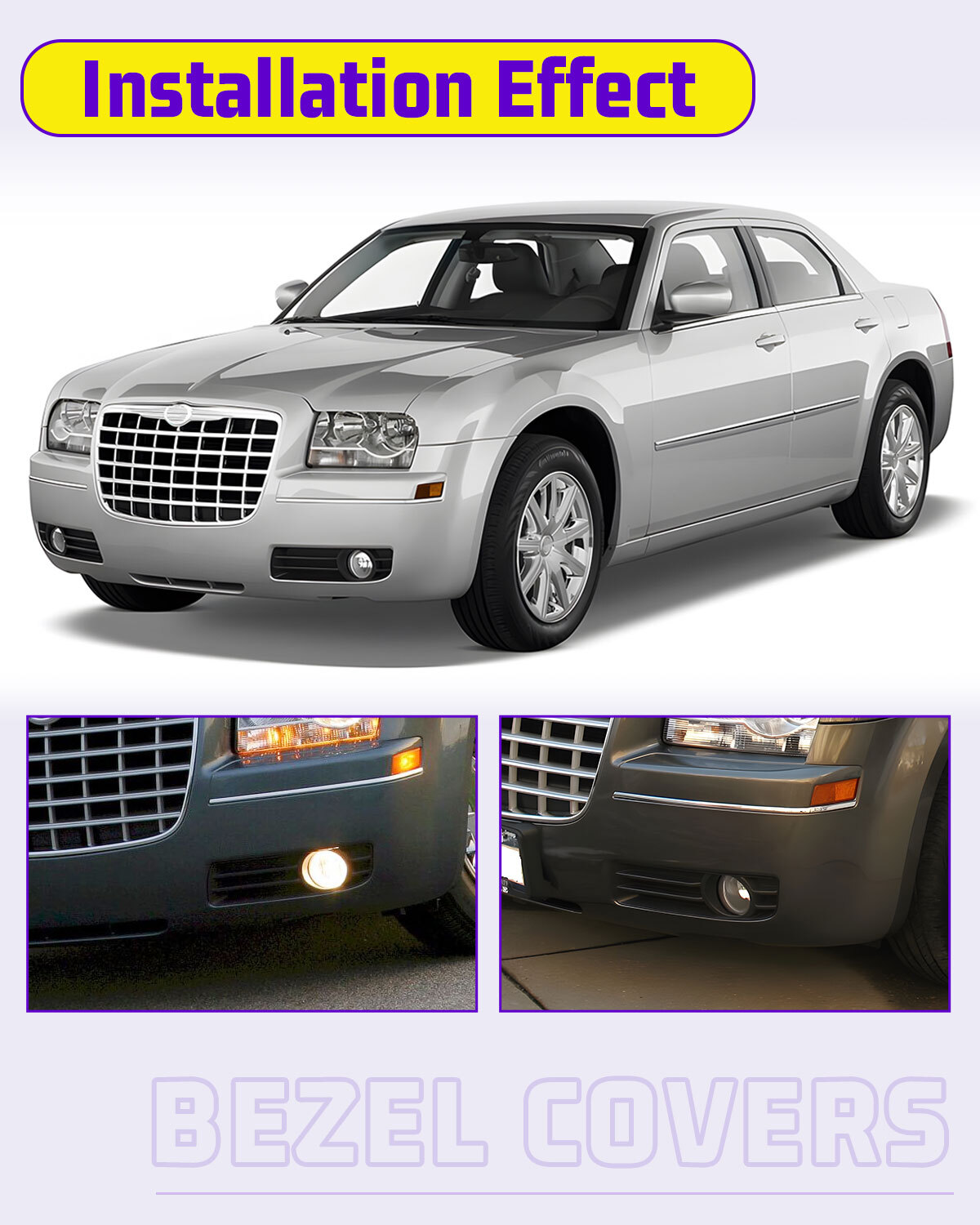 Bumper Fog Lights for 2005-2010 Chrysler 300 Assembly Lamps Wiring Kit Switch