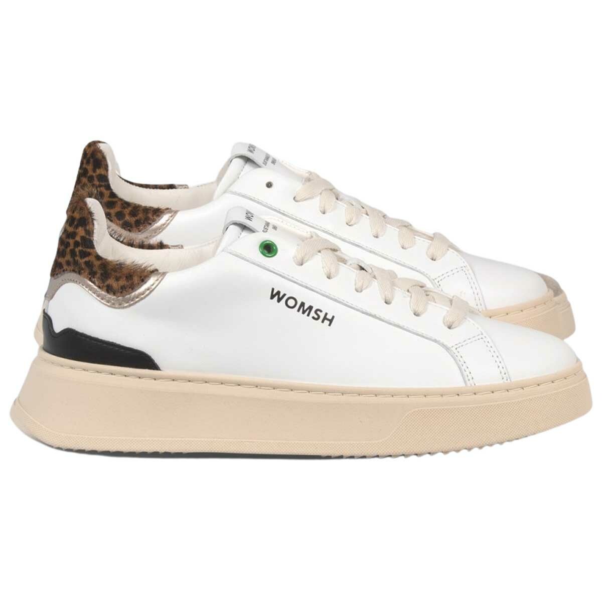 Womsh Women's Sneakers Snik Snow Leo SN007 in Calf Leather Made in