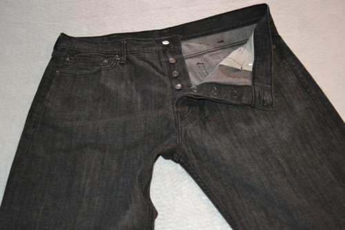 33898-a Mens Levis 562 Jeans Button Fly Size 38 X 28 Short Length Black Cotton - Picture 3 of 7