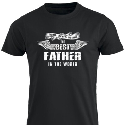 T-Shirt The Best Father Wings Papa Vatertag Geschenk Geburtstag Tee Weihnachtsgeschenk
