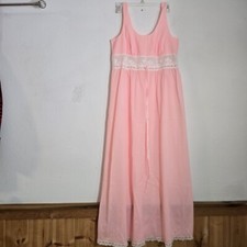 Vtg Pink Sleeveless Nightgown All Nylon USA made Size 36 See Measure No Name Tag