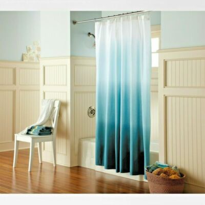 Threshold Dip Dye Shower Curtain Blue White