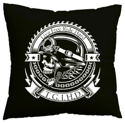 Kissenbezug Biker - Rocker - Gothic - Vintage - Skull - Ghost - C Schwarz 600052