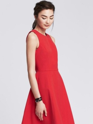Banana Republic Sloan Red Fit and Flare Fully Lined Dress sz 6 NWT NEW |  eBay