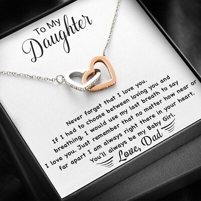 To My Daughter Necklace, Daughter Father Necklace, Daughter Gift From Dad