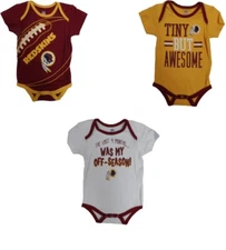 Outerstuff Washington Redskins Vintage Game Day Infant 3 Piece Romper Set