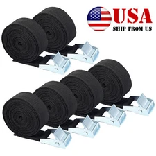 Set Of 6 Lashing Straps Cargo Luggage Tie Down Cam Buckle Roof Rack 250cm*2.5cm