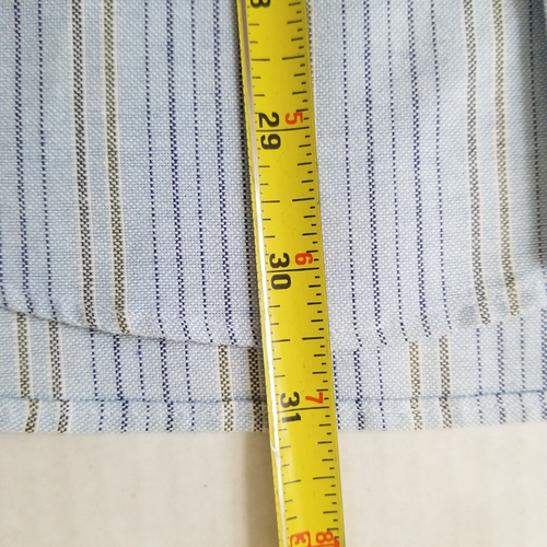 Camisa Manhattan Para Hombre 17.5 Azul Rayas Sin Arrugas Oxford Manga Corta - Imagen 6 de 8