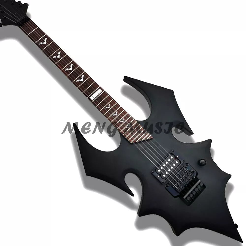 Modern Special Shaped Electric Guitar Bat Inlay Fingerboard Black