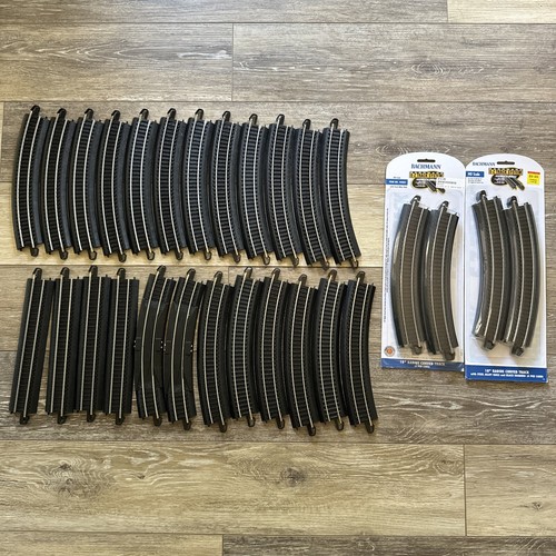 Bachmann Ho Scale EZ Track for Train 32 Pieces Curved, Rerailer
