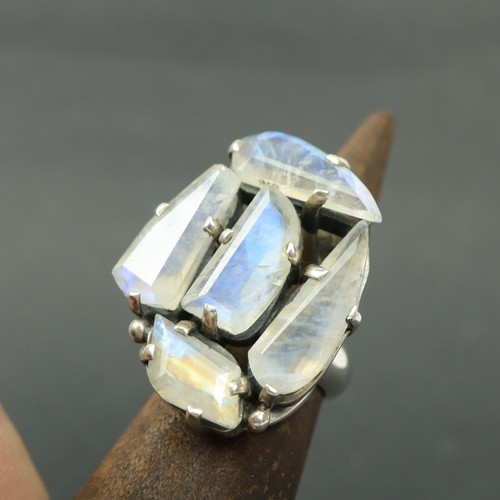 Vintage Sterling Silber Moonston massiver Statement Ring 925 Gr. L 1/2 20,29 g - Bild 2 von 8