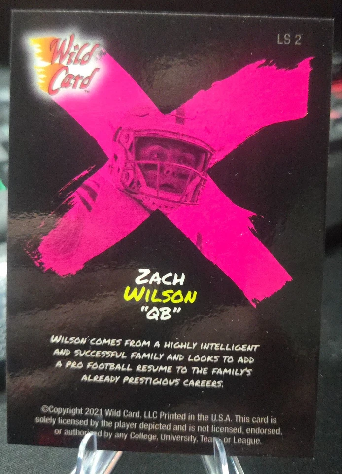 2021 Wild Card Alumination Zach Wilson RC Light Show Pink Foil Insert SP #LS2 - Image 2 of 2
