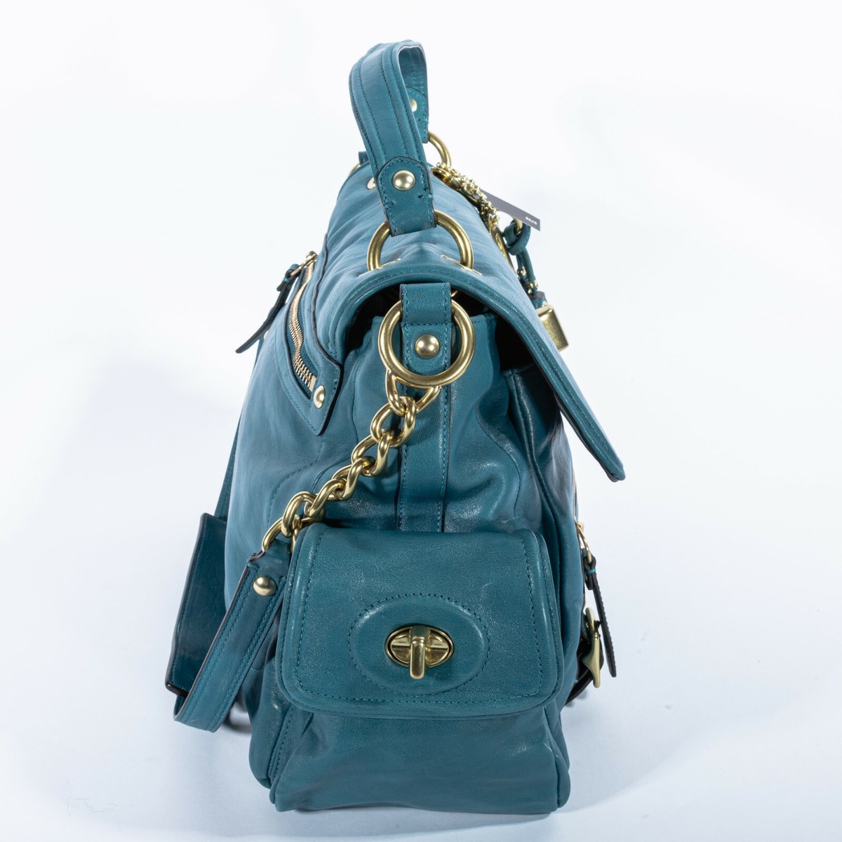 バッグ Rare Coach Sydney Teal Turnlock 2way Bag Rare Coach Sydney Teal Turnlock 2way Bag - メルカリ
