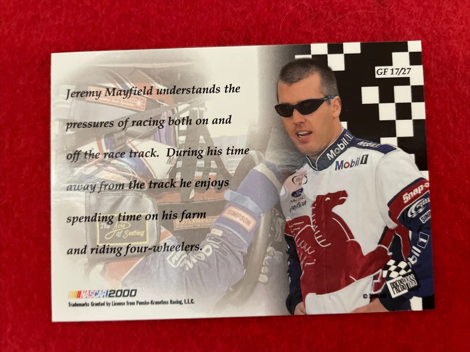 2000 Press Pass Optima G Force #GF17 Jeremy Mayfield - Image 2 of 2