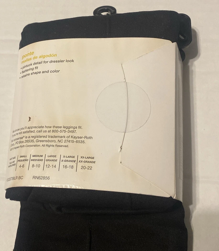Leggings No Nonsense Negro Ponte Polish Look Detalle Pintuck Negros Talla L Foto 2 de 2