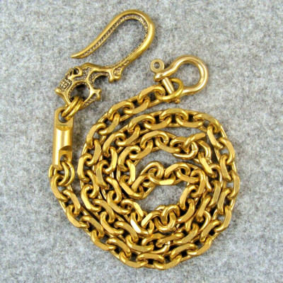 Handmade Solid Brass Bag Wallet Chain Fob Pants Chain Key Chains - 26.5 INCHES