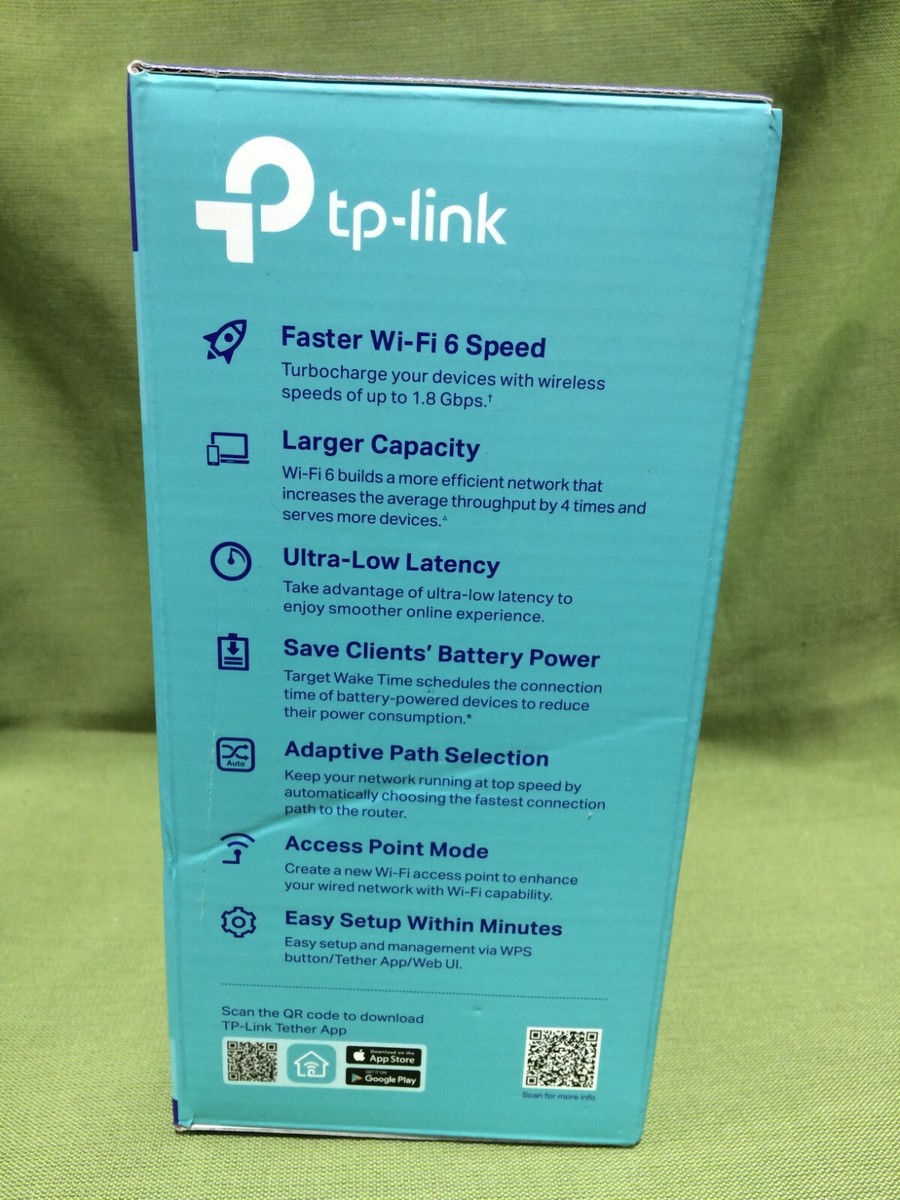 TP-Link AX1800 RE615X WiFi 6 Range Extender Dual Band Wireless