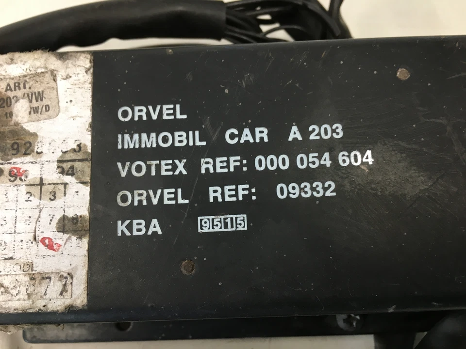 Steuergerät Wegfahrsperre Orvel Immobil Car A 203 Votex R VW Golf II 000054604 - Bild 2 von 3