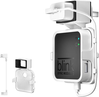 Outlet Wall Mount for Blink Sync Module 2,Simple Bracket 1 Pack, White 