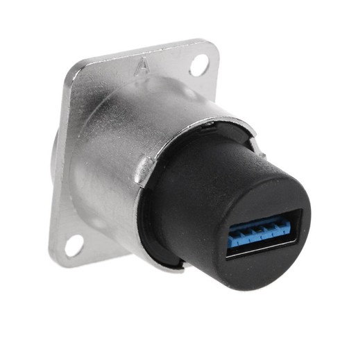 D type USB 3.0 Port Female Socket Panel Mount Square Female to Female Converter - 第 4/7 張圖片